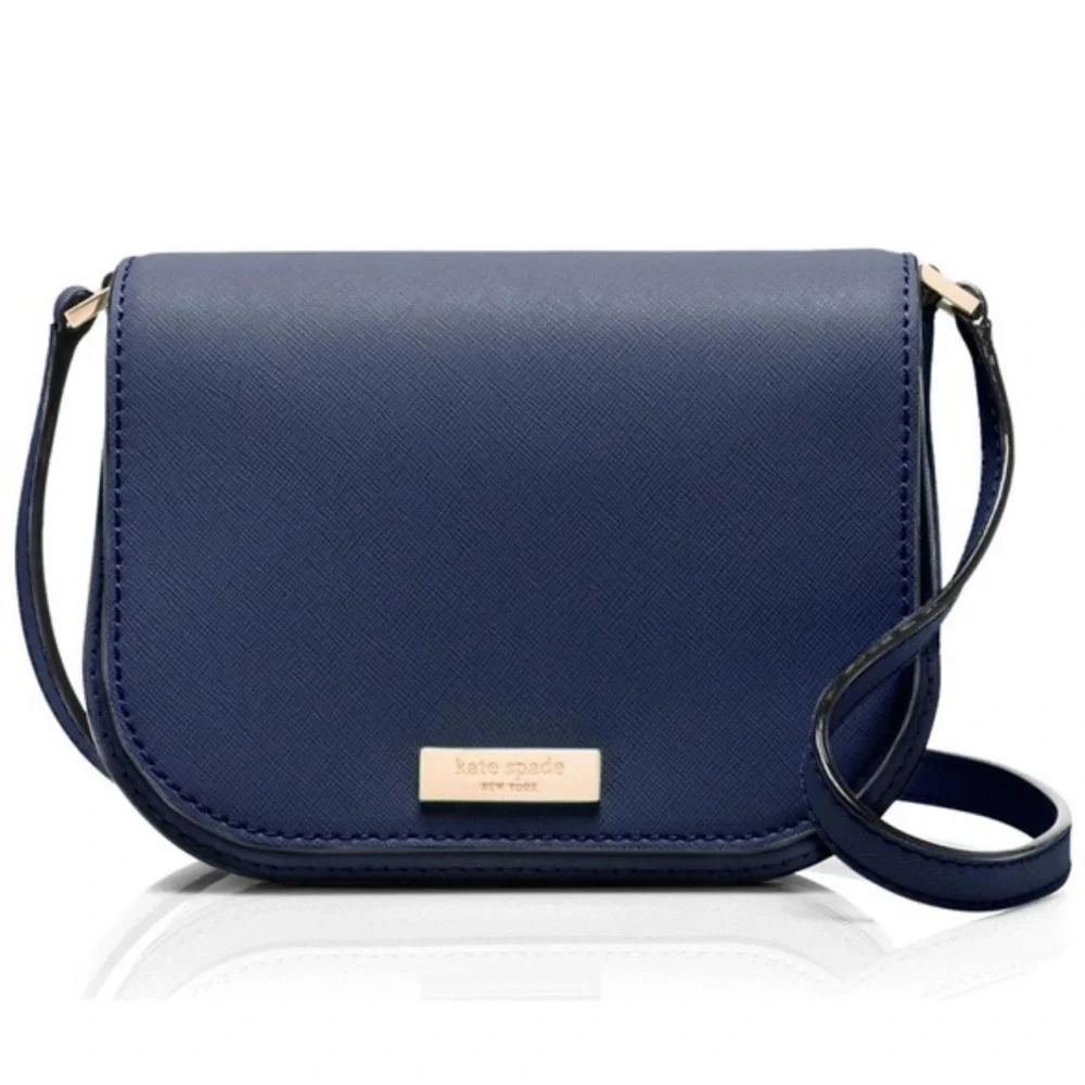 Kate Spade Navy Laurel Way Carsen Leather Crossbody Bag Purse Adjustable Strap